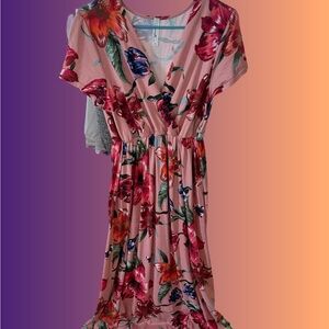 Floral light Coral Dress